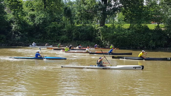 St. Joe River, Three Rivers Fest, Fort Wayne, Indiana, USCA, paddling, paddlers, racing, canoe, kayak, race, United States Canoe Association, Steve Horney, river, flat water