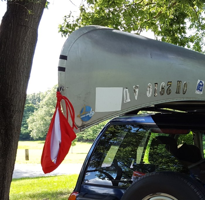 aluminum canoe, USCA, canoe, race, flag, warning, car, transport, carrier racing