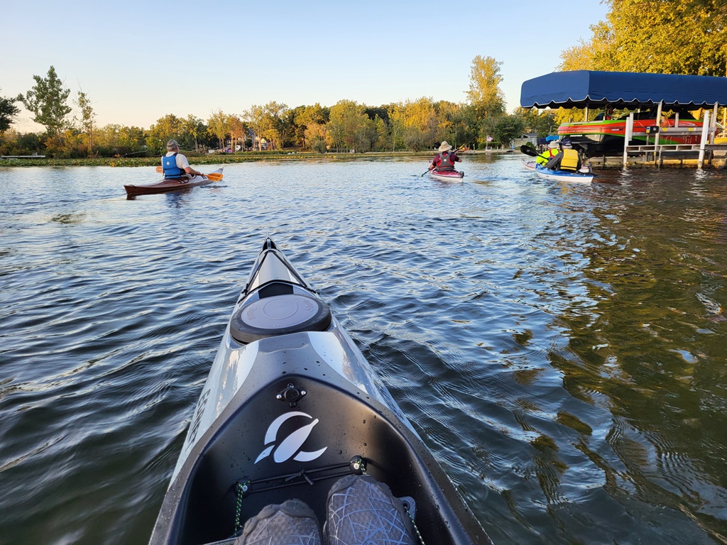 Stellar, Egret, 18, kayak, touring, Fort Wayne, River Bear Racing, Indiana, Grassy Creek, group, paddle, paddling