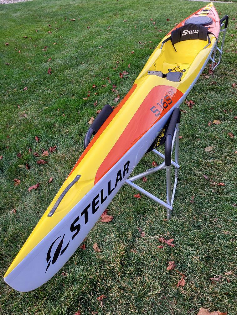 Stellar, S16S, surf ski, sit on top, kayak. kayaking, fiberglass, Advantage