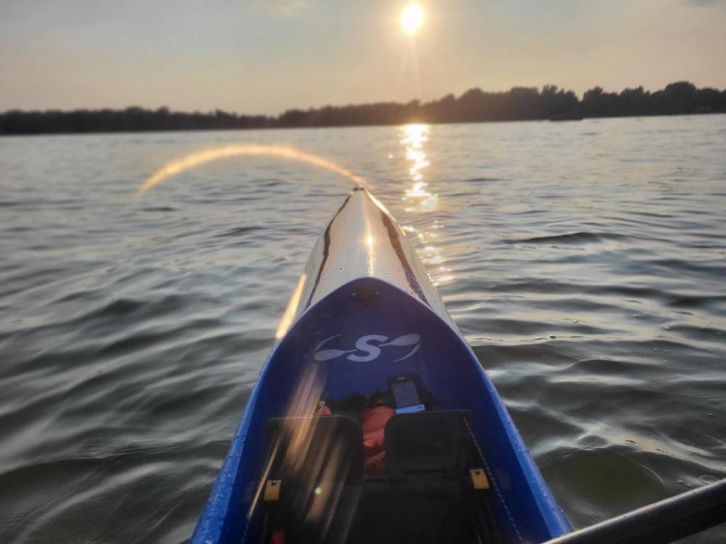 Stellar, Dallas Lake, Fort Wayne, kayaking, paddling, group, Indiana, surf ski paddles, Messick Lake